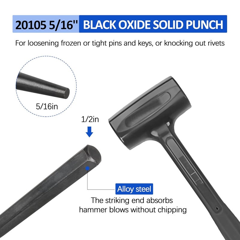 CNGGV Roll Pin Punch 20105-5/16-Inch Solid Punch for Firing Pin with Tool Pouch - Image 4